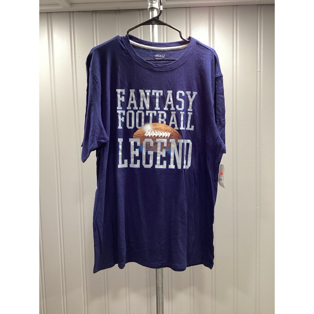 BCG‎ "Fantasy Football Legend" Blue Graphic T-Shirt Men's Size XL